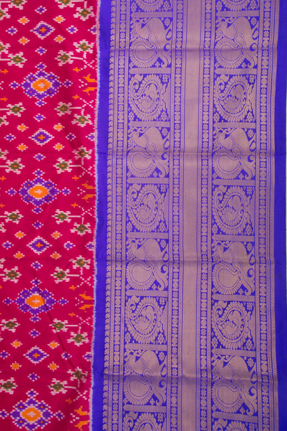 Kanchipuram Silk Ikat Pink Saree