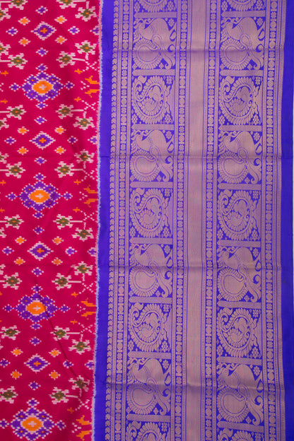 Kanchipuram Silk Ikat Pink Saree