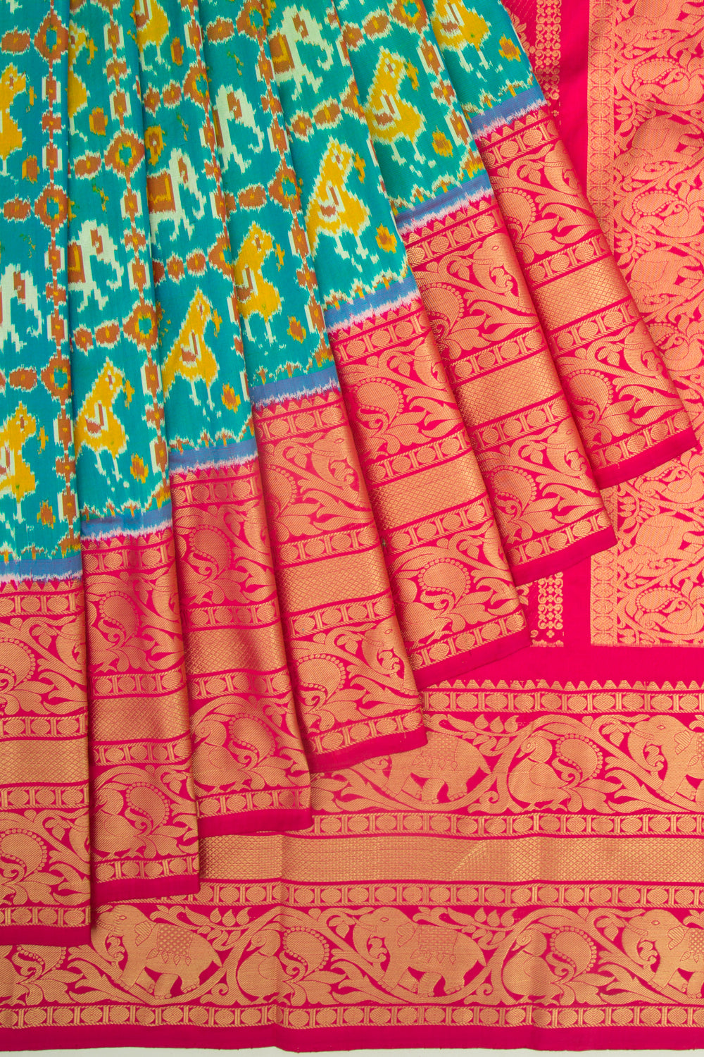 Kanchipuram Silk Ikat Green Saree