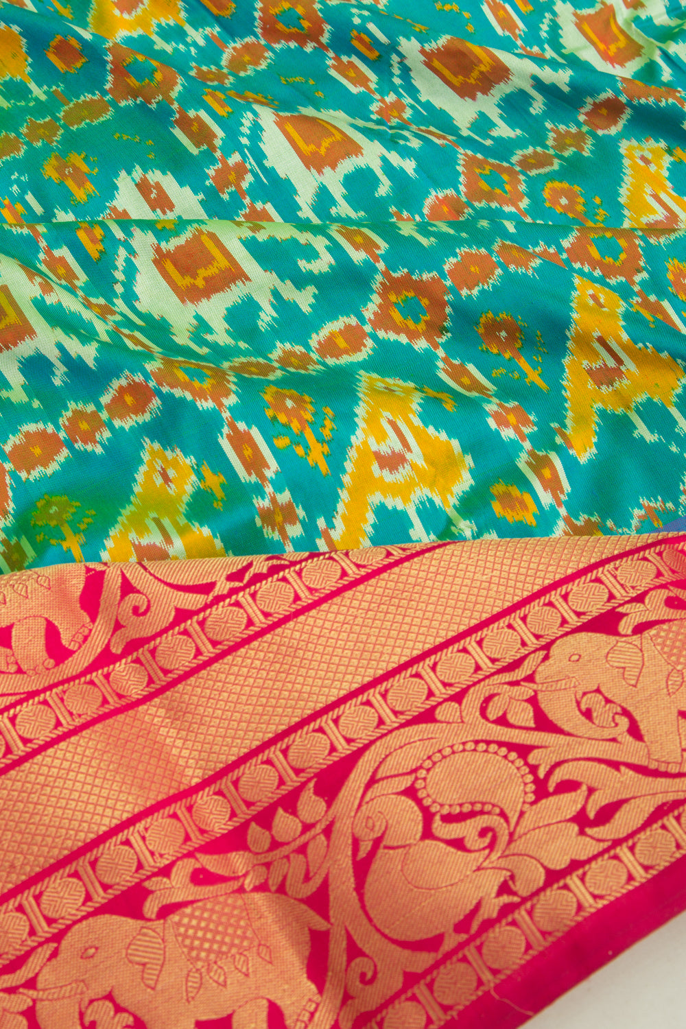 Kanchipuram Silk Ikat Green Saree
