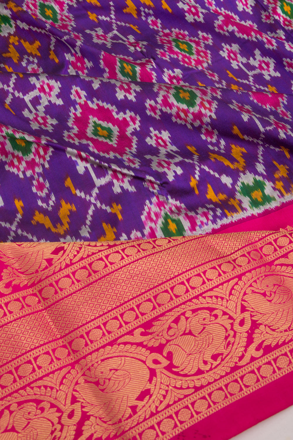 Kanchipuram Silk Ikat Violet Saree
