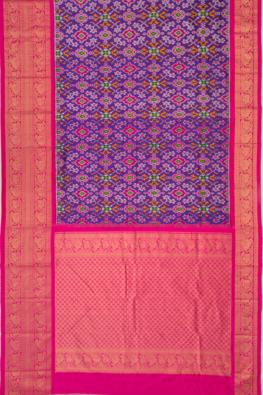 Kanchipuram Silk Ikat Violet Saree