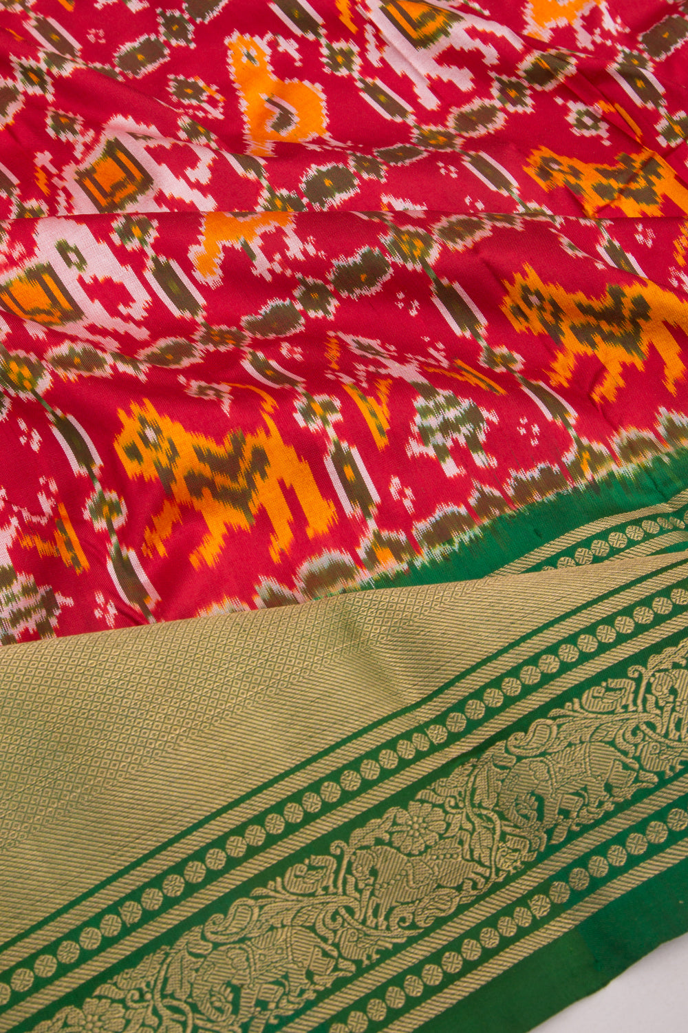 Kanchipuram Silk Ikat Maroon Saree