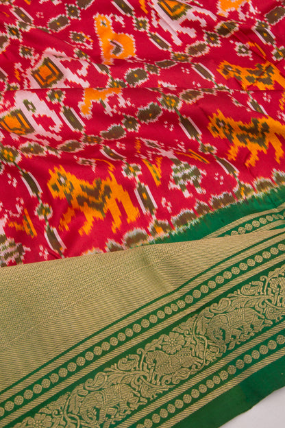 Kanchipuram Silk Ikat Maroon Saree