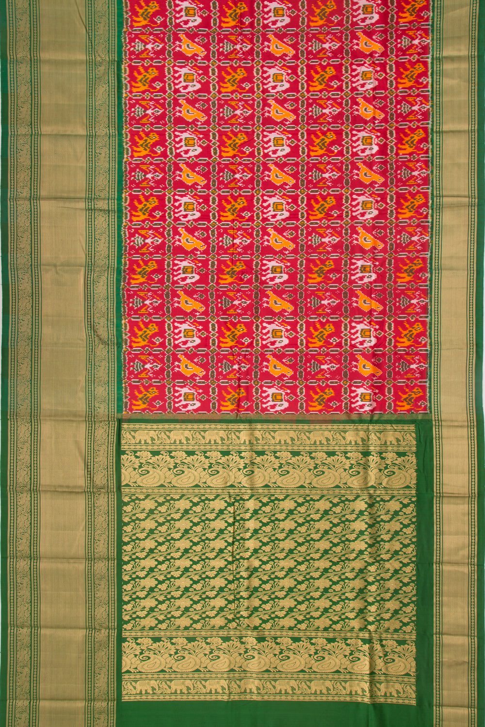 Kanchipuram Silk Ikat Maroon Saree