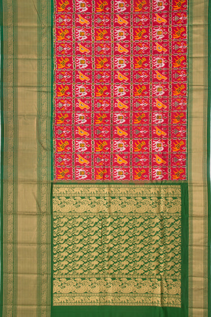Kanchipuram Silk Ikat Maroon Saree