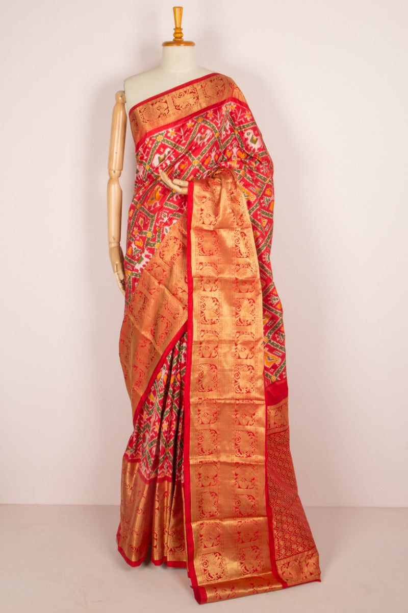 Kanchipuram Silk Ikat Red Saree