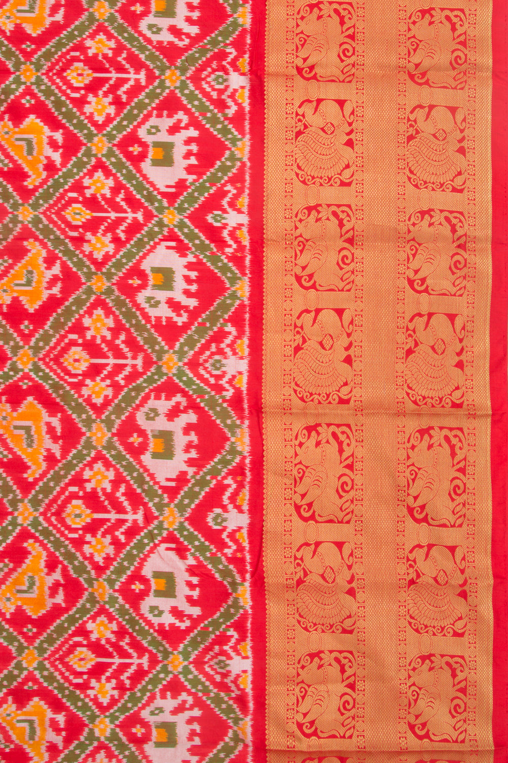 Kanchipuram Silk Ikat Red Saree