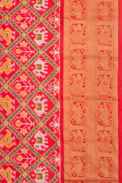 Kanchipuram Silk Ikat Red Saree