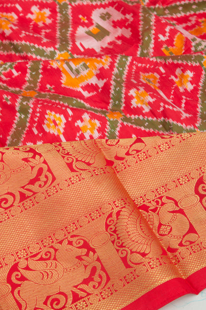 Kanchipuram Silk Ikat Red Saree