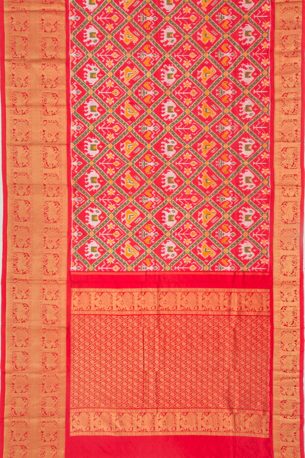 Kanchipuram Silk Ikat Red Saree