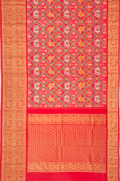 Kanchipuram Silk Ikat Red Saree