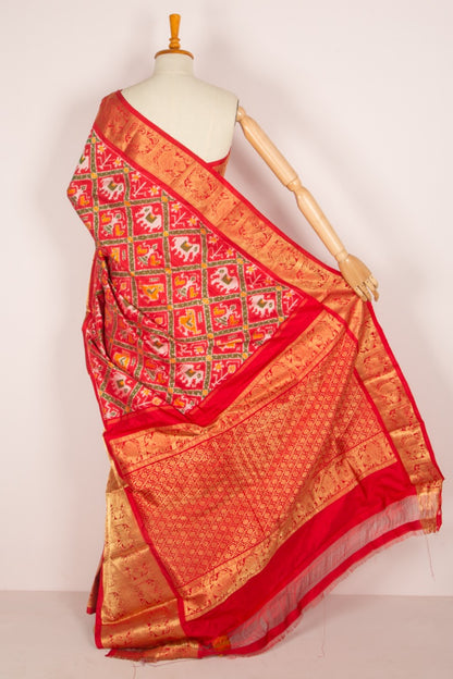Kanchipuram Silk Ikat Red Saree