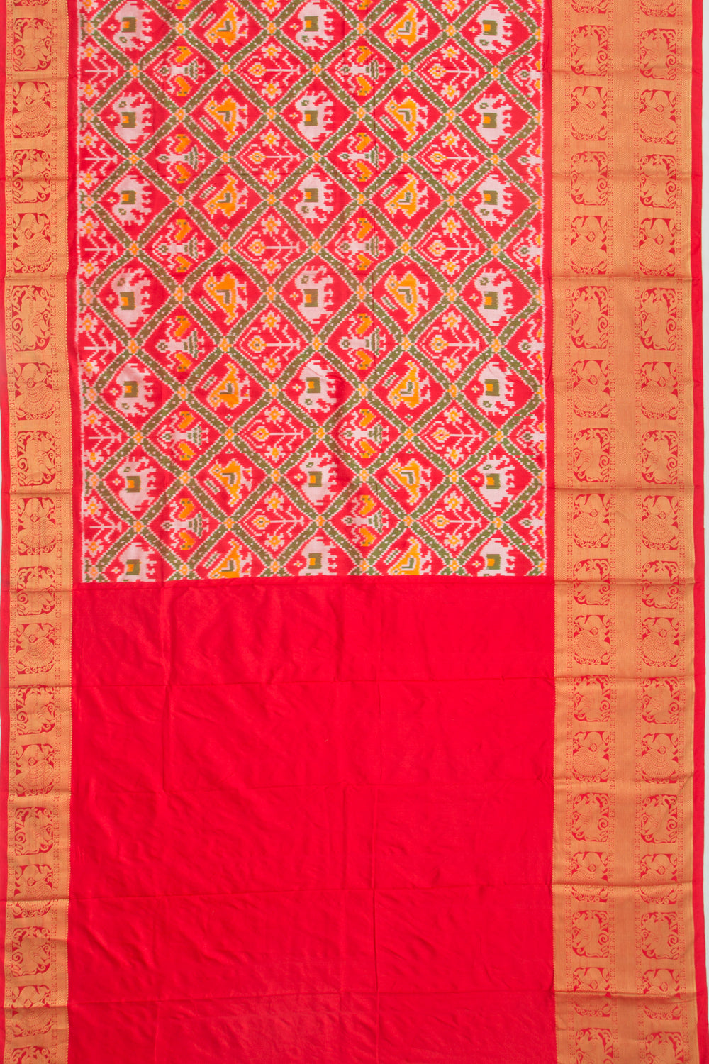 Kanchipuram Silk Ikat Red Saree