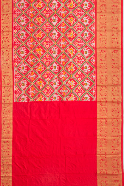 Kanchipuram Silk Ikat Red Saree