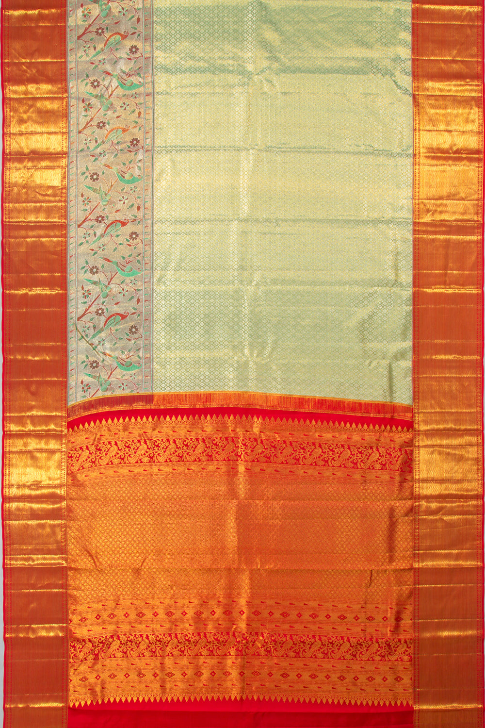 Kanchipuram Silk TIssue Brocade Green Saree
