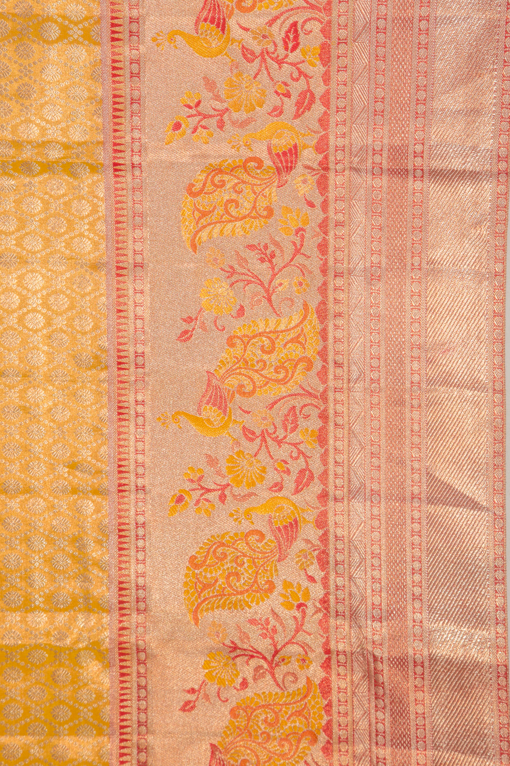 Taranga Kanchi Silk Tissue Brocade Haldi Yellow Saree