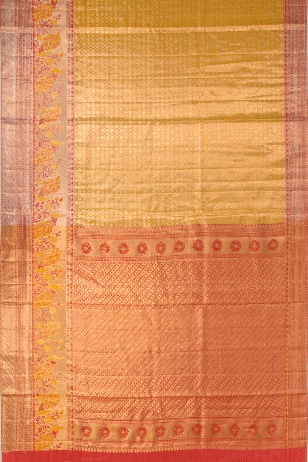 Taranga Kanchi Silk Tissue Brocade Haldi Yellow Saree