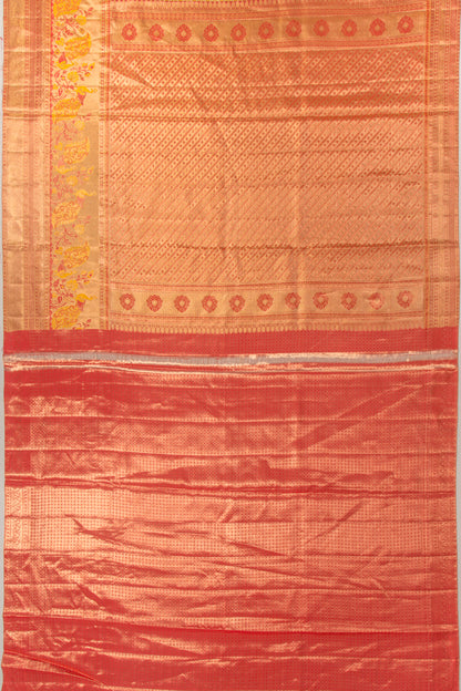 Taranga Kanchi Silk Tissue Brocade Haldi Yellow Saree