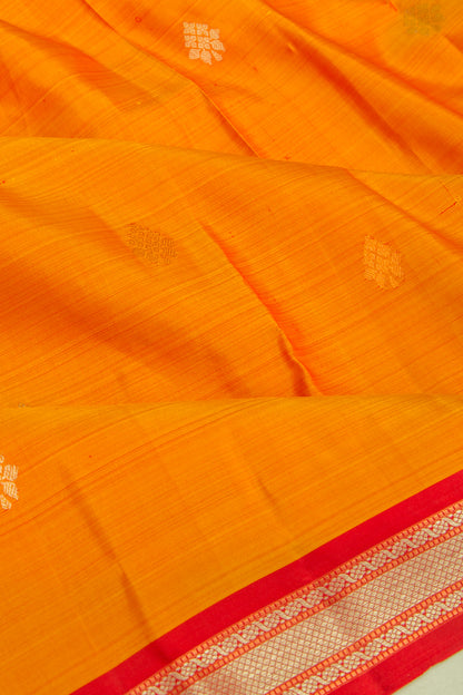 Kanchipuram Silk Butta Mustard Yellow Saree