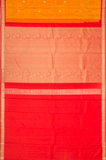 Kanchipuram Silk Butta Mustard Yellow Saree