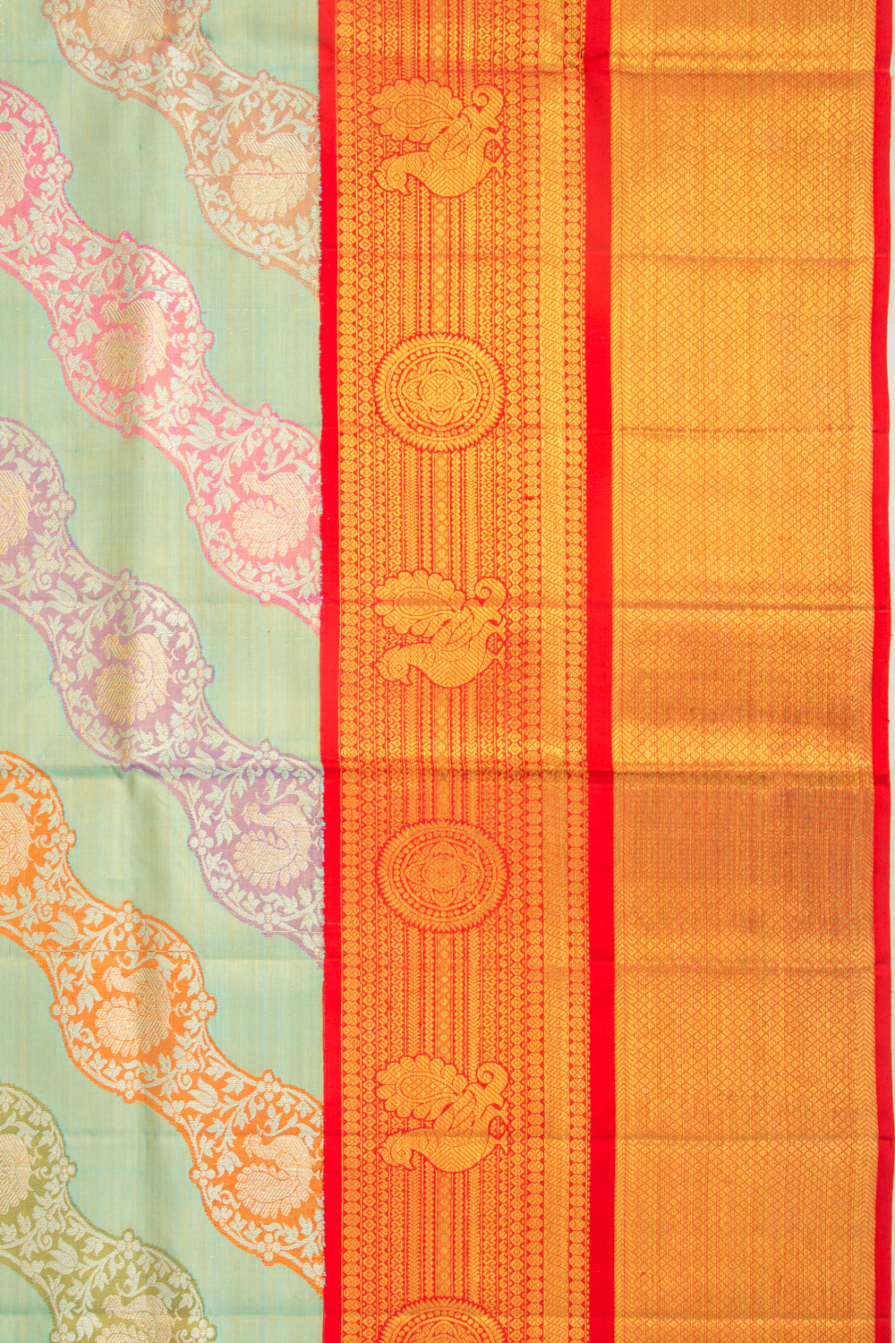 Kanchipuram Silk Tissue Jaal Blue Saree