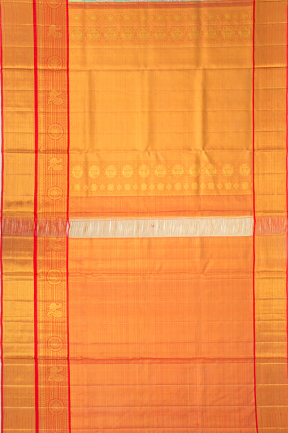 Kanchipuram Silk Tissue Jaal Blue Saree
