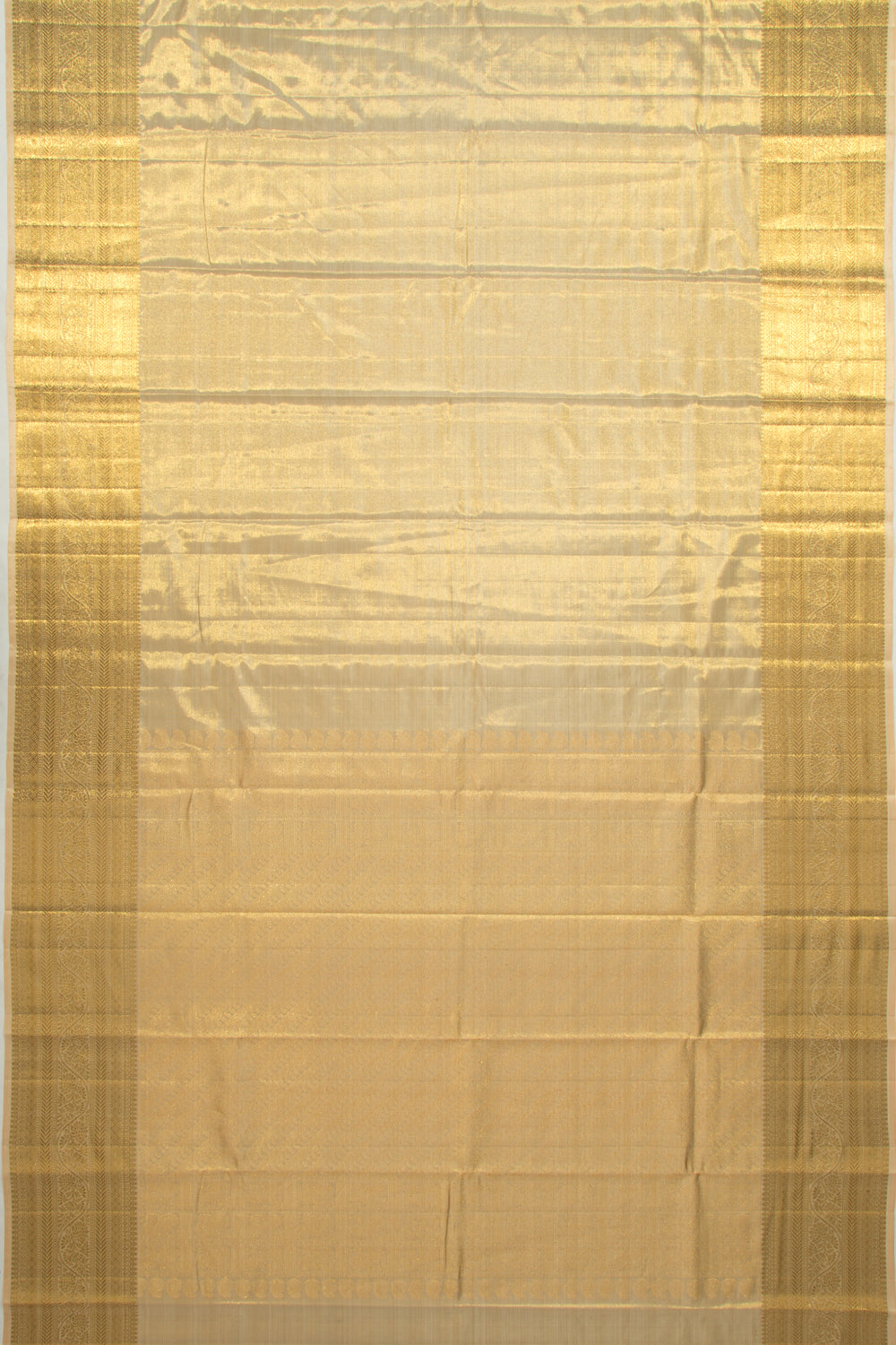 Kanchipuram Silk Tissue Plain Gold Saree