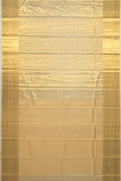 Kanchipuram Silk Tissue Plain Gold Saree