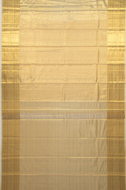 Kanchipuram Silk Tissue Plain Gold Saree