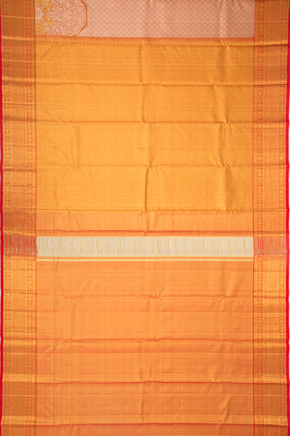Kanchipuram Silk Tissue Brocade Orange Saree
