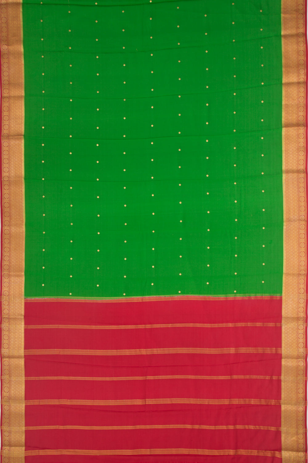 Binny Silk Butta Green Saree