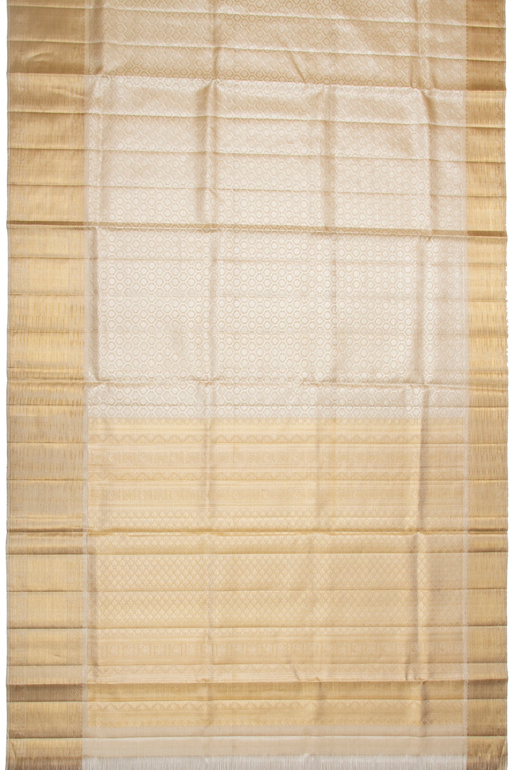 Kanchipuram Silk Tissue Brocade Beige Saree