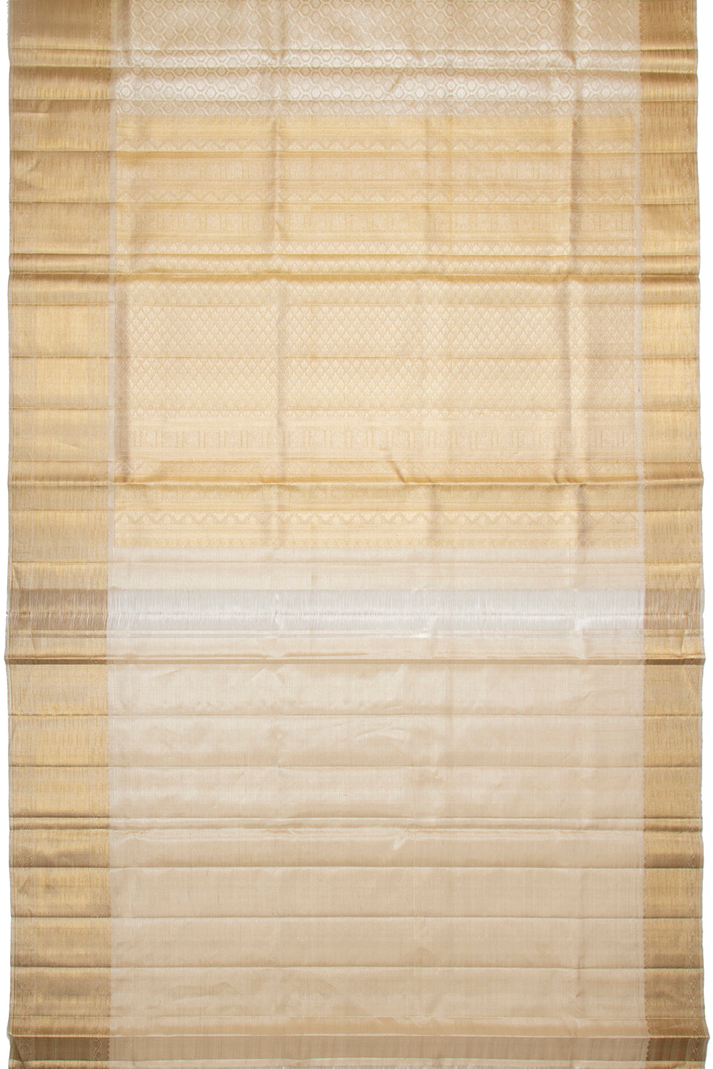 Kanchipuram Silk Tissue Brocade Beige Saree