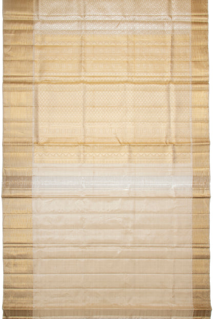 Kanchipuram Silk Tissue Brocade Beige Saree