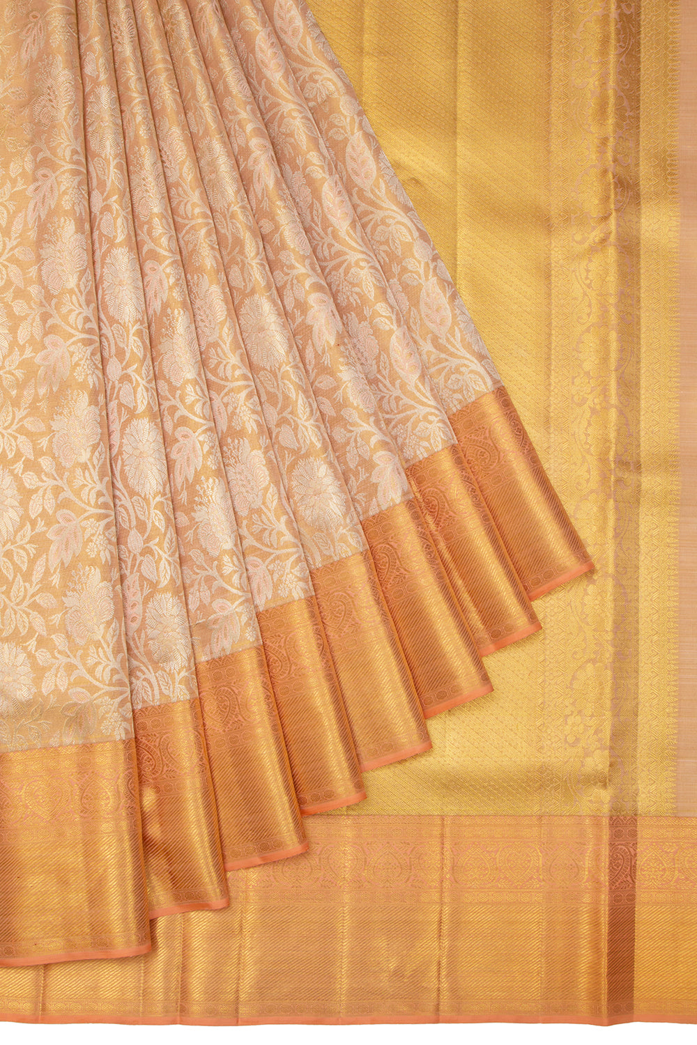 Kanchipuram Silk Tissue Gold Saree
