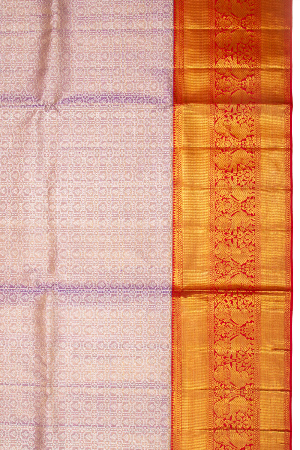 Kanchipuram Silk Tissue Brocade Violet Saree