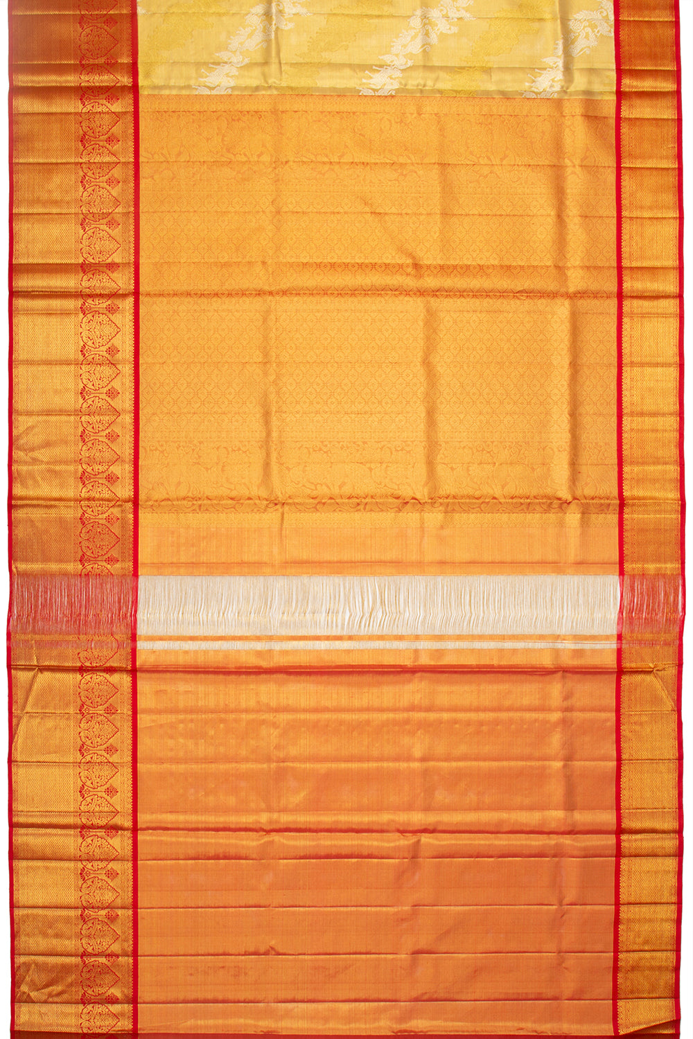Kanchipuram Silk Tissue Jaal Gold Saree