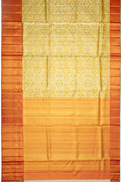 Kanchipuram Silk Tissue Brocade Gold Saree