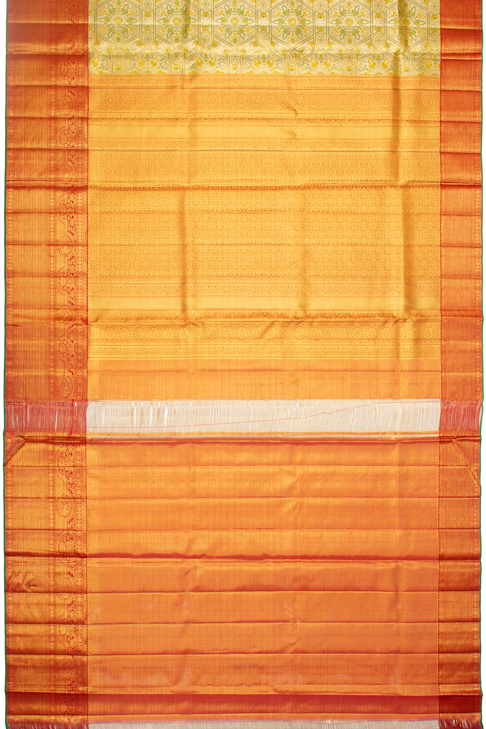 Kanchipuram Silk Tissue Brocade Gold Saree