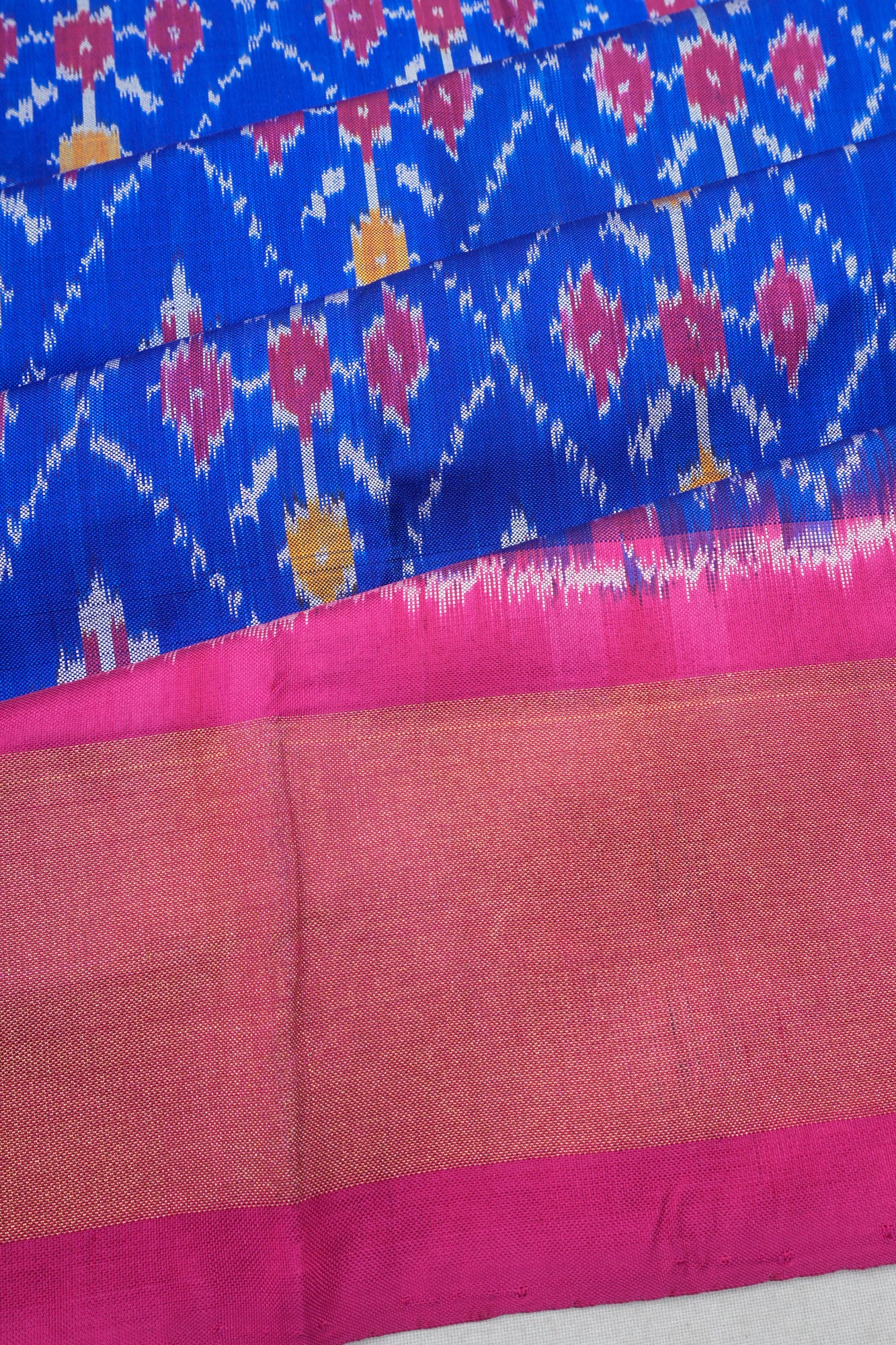 Pochampally Silk Ikat Royal Blue Dupatta