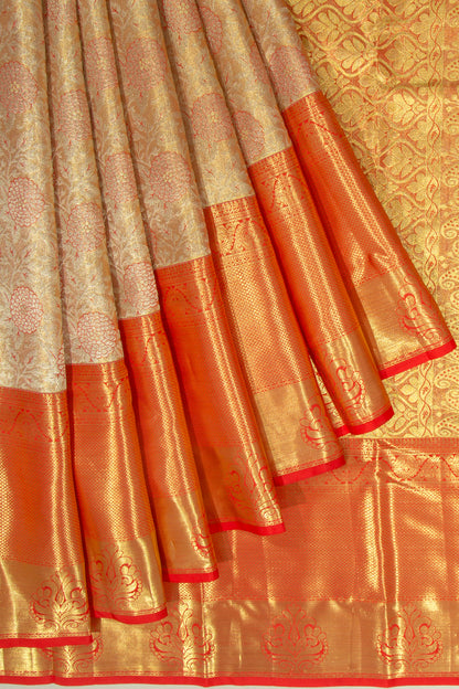 Taranga Kanchi Silk Tissue Jaal Orange Saree