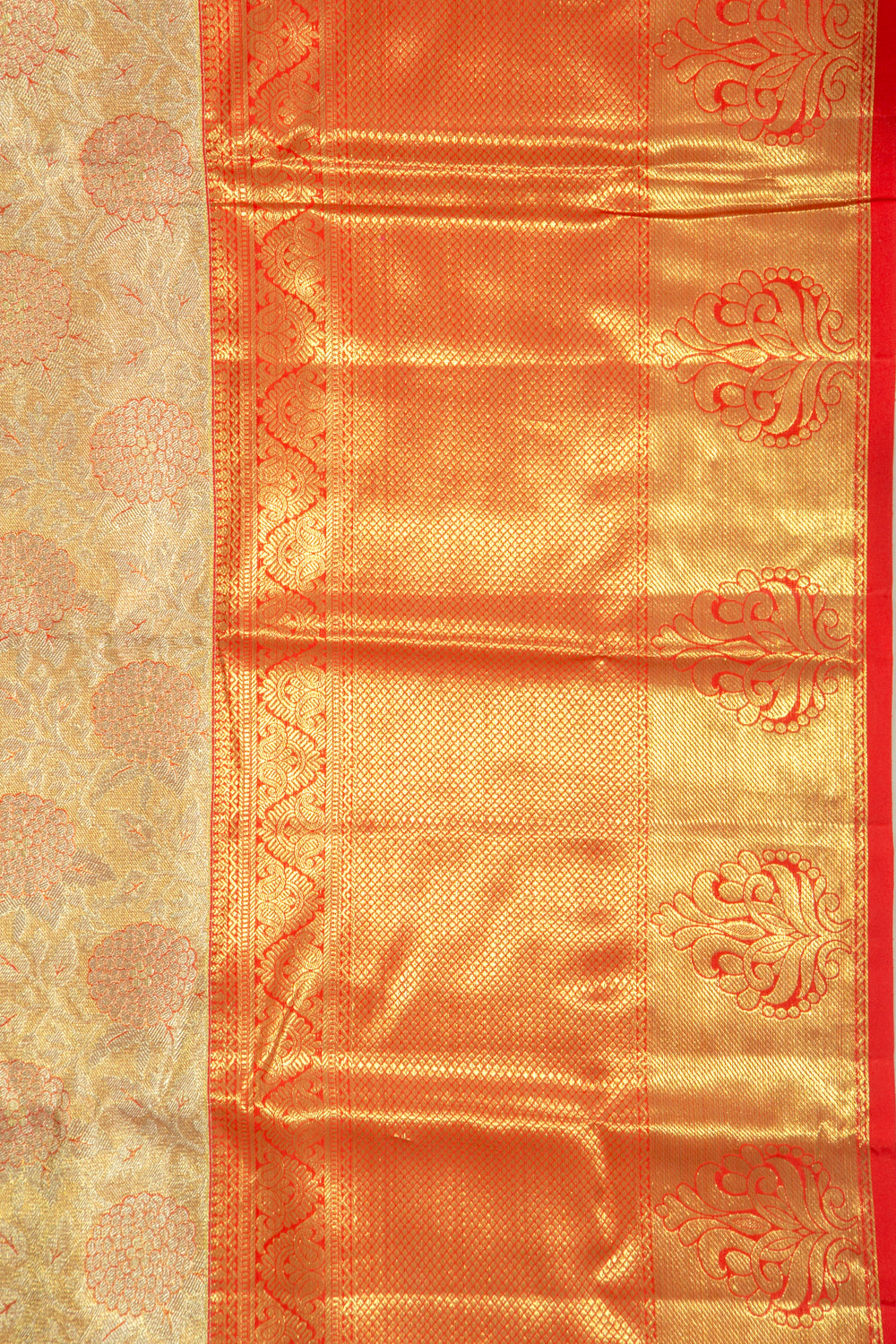 Taranga Kanchi Silk Tissue Jaal Orange Saree