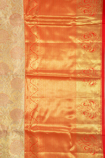 Taranga Kanchi Silk Tissue Jaal Orange Saree