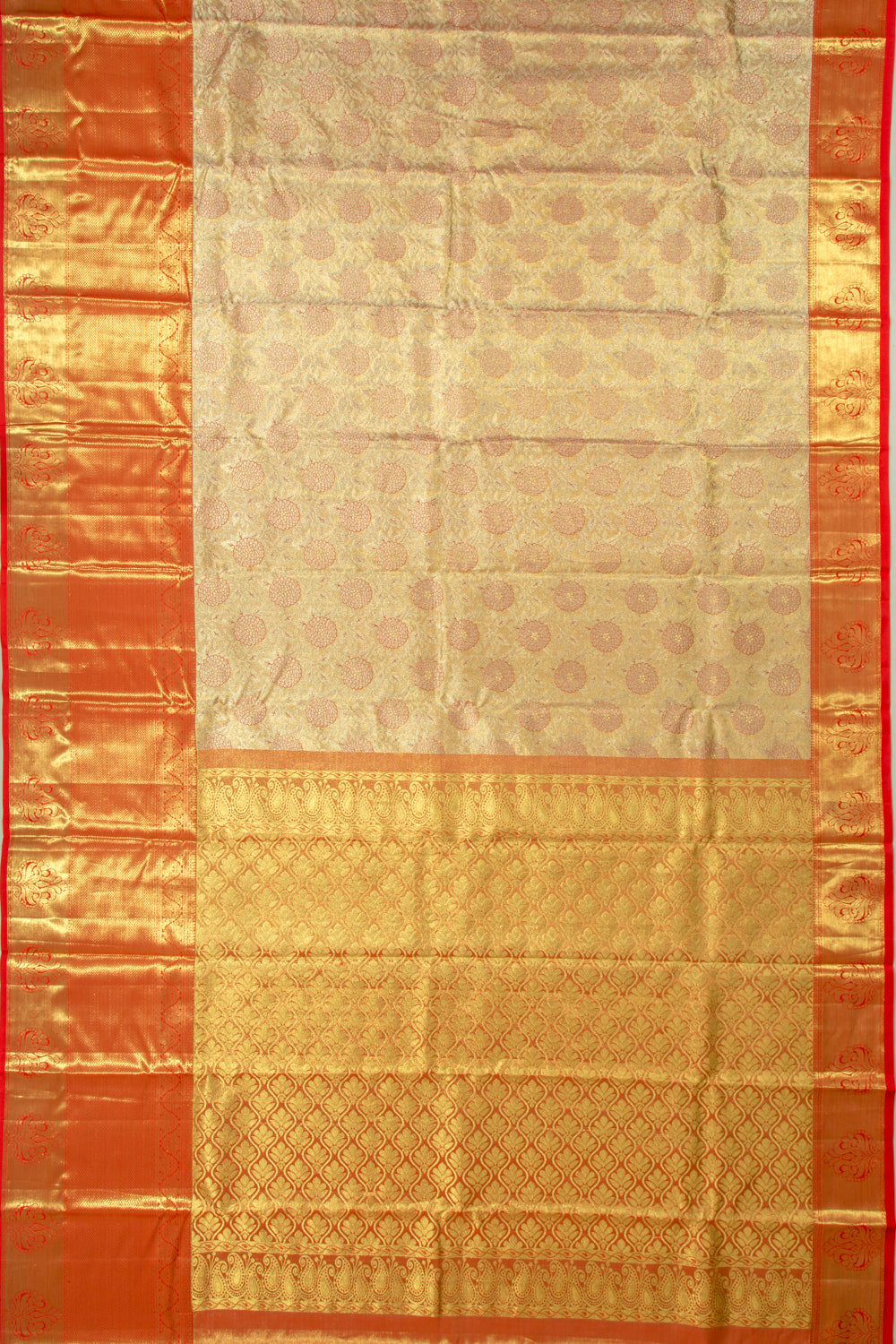 Taranga Kanchi Silk Tissue Jaal Orange Saree