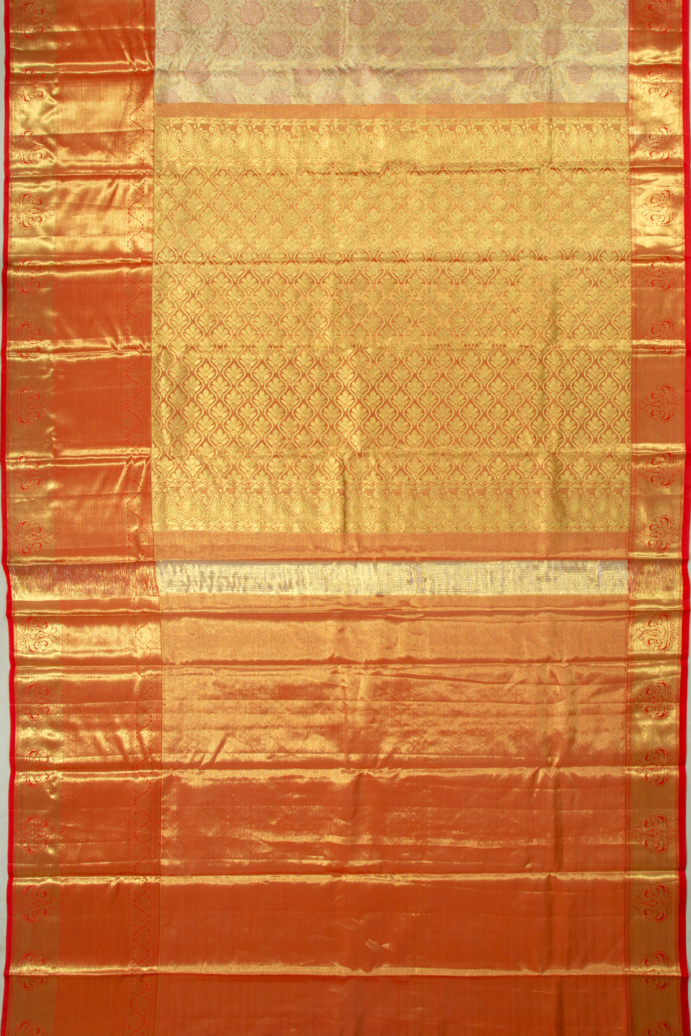 Taranga Kanchi Silk Tissue Jaal Orange Saree