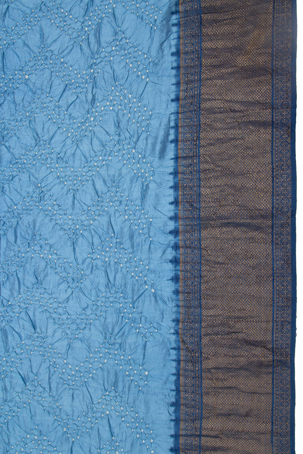 Kanchipuram Silk Bandhani Sky Blue Saree