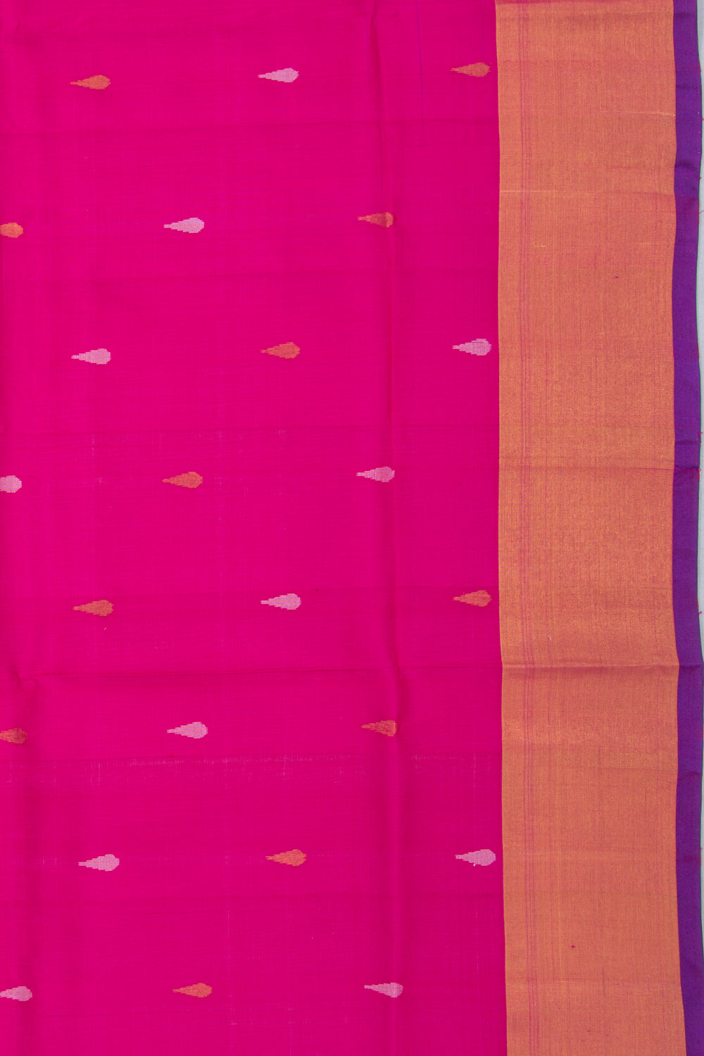 Uppada Silk Butta Magenta Pink Saree