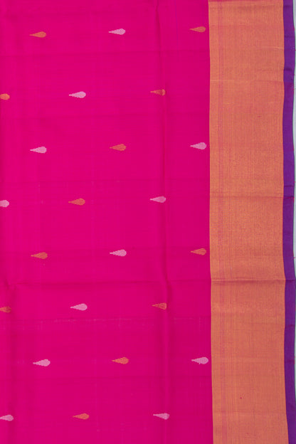 Uppada Silk Butta Magenta Pink Saree