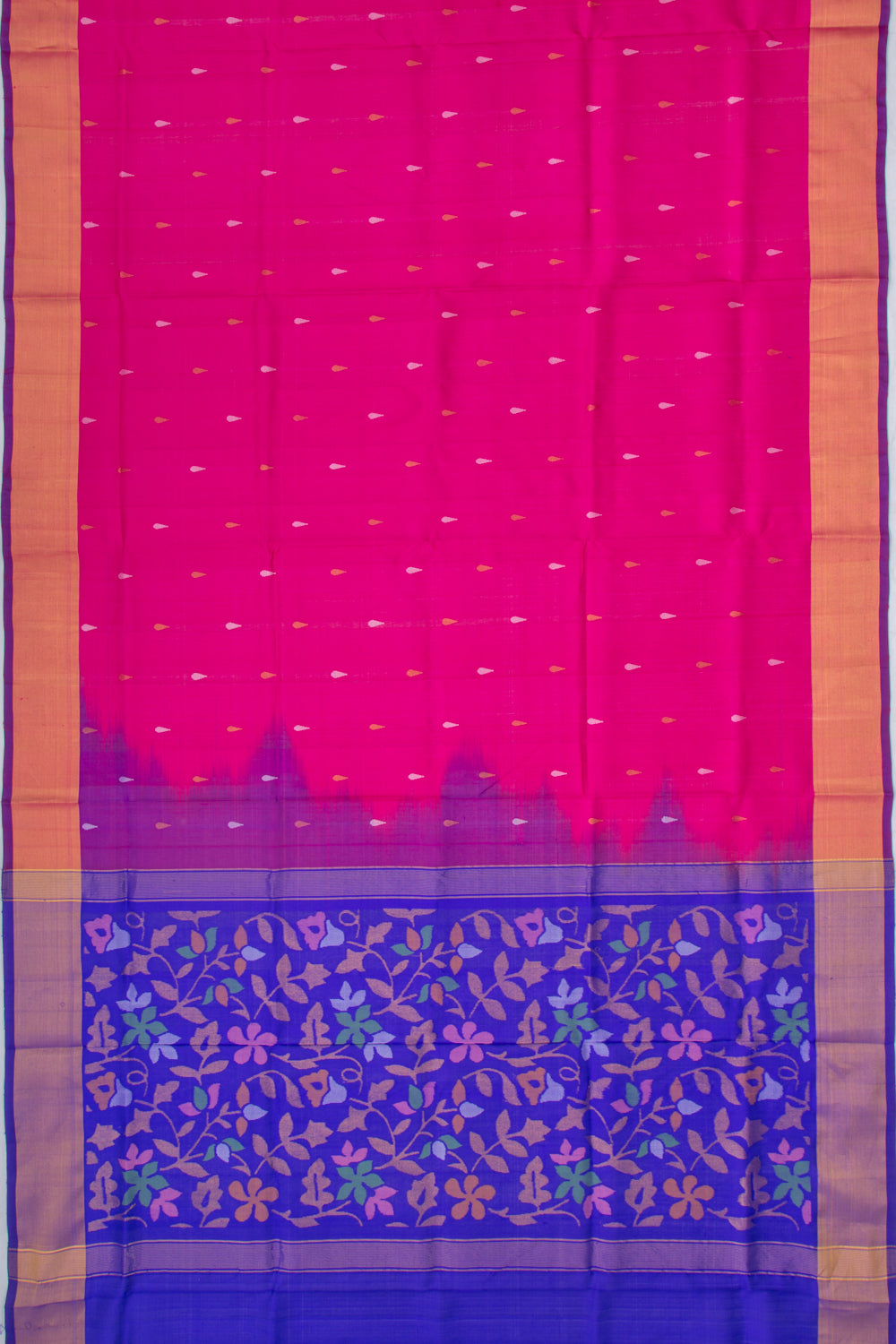 Uppada Silk Butta Magenta Pink Saree